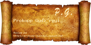 Prokopp Györgyi névjegykártya