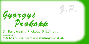 gyorgyi prokopp business card